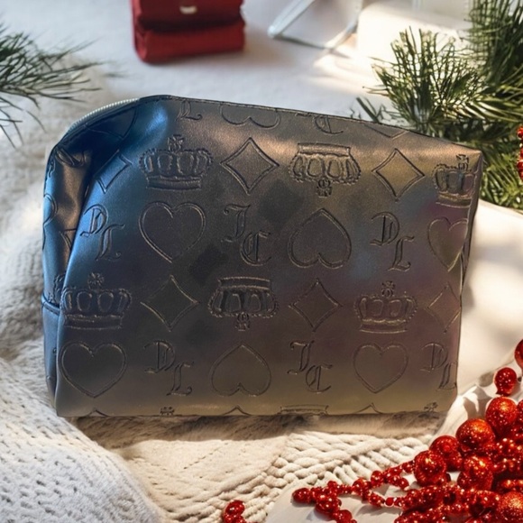 🍀Juicy Couture Nwt Black Logo Travel Cosmetic Bag - Picture 5 of 6